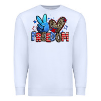 White peace love freedom Premium Sweatshirt - Zillion Design Studio