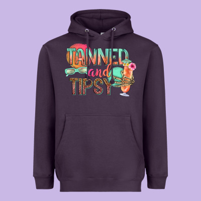 Tanned And Tipsy Heavyweight Hoodie Designed By Texasbilliewilder