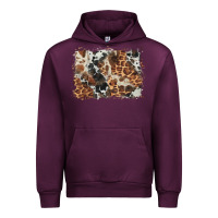 Mauve Wine cowhide leopard background Urban Hoodie - BarkalooDesign