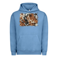 Pigment Pebble Blue cowhide leopard background Urban Hoodie - BarkalooDesign