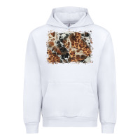 White cowhide leopard background Urban Hoodie - BarkalooDesign