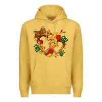 Antique Gold Churros with love and sombrero Premium Hoodie - AdoDesignShop