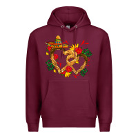 Burgundy Churros with love and sombrero Premium Hoodie - AdoDesignShop