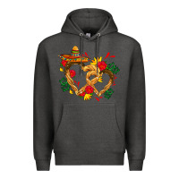 Charcoal Heather Churros with love and sombrero Premium Hoodie - AdoDesignShop