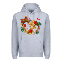 Heather Grey Churros with love and sombrero Premium Hoodie - AdoDesignShop
