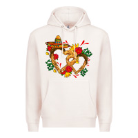 Pale Pink Churros with love and sombrero Premium Hoodie - AdoDesignShop