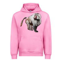 Fuchsia Pink baboon Urban Hoodie - LillyAllenDesigns