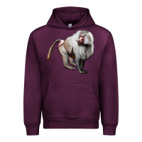 Mauve Wine baboon Urban Hoodie - LillyAllenDesigns