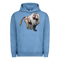 Pigment Pebble Blue baboon Urban Hoodie - LillyAllenDesigns