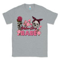Heather Grey Valentine Babe Valentine's Day Skull Classic Tee - FaDigitalArtStudio
