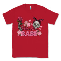 Red Valentine Babe Valentine's Day Skull Classic Tee - FaDigitalArtStudio