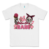 White Valentine Babe Valentine's Day Skull Classic Tee - FaDigitalArtStudio