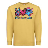Antique Gold peace love stitch Premium Sweatshirt - Zillion Design Studio