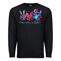 Black peace love stitch Premium Sweatshirt - Zillion Design Studio