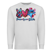 Dove Grey peace love stitch Premium Sweatshirt - Zillion Design Studio
