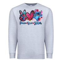 Heather Grey peace love stitch Premium Sweatshirt - Zillion Design Studio