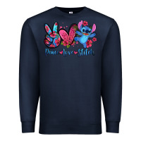 Navy peace love stitch Premium Sweatshirt - Zillion Design Studio