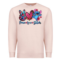 Pale Pink peace love stitch Premium Sweatshirt - Zillion Design Studio
