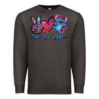 Smoke peace love stitch Premium Sweatshirt - Zillion Design Studio
