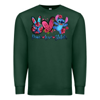 Sports Green peace love stitch Premium Sweatshirt - Zillion Design Studio