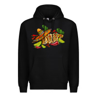 Black mexican elote corn sombrero lime and  cactus Premium Hoodie - AdoDesignShop