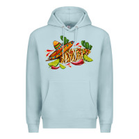 Blue Mist mexican elote corn sombrero lime and  cactus Premium Hoodie - AdoDesignShop