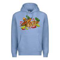 Colony Blue mexican elote corn sombrero lime and  cactus Premium Hoodie - AdoDesignShop