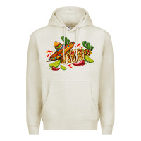 Oatmeal Heather mexican elote corn sombrero lime and  cactus Premium Hoodie - AdoDesignShop