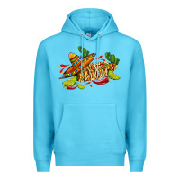 Ocean Blue mexican elote corn sombrero lime and  cactus Premium Hoodie - AdoDesignShop