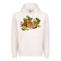 Pale Pink mexican elote corn sombrero lime and  cactus Premium Hoodie - AdoDesignShop