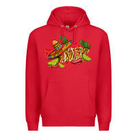Red mexican elote corn sombrero lime and  cactus Premium Hoodie - AdoDesignShop