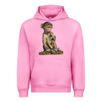 Fuchsia Pink Baby Baboon Illustrations Urban Hoodie - LillyAllenDesigns