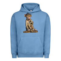 Pigment Pebble Blue Baby Baboon Illustrations Urban Hoodie - LillyAllenDesigns