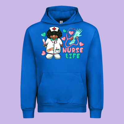 Nurse Life Afro American Nurse Urban Hoodie Designed By Barkaloodesign