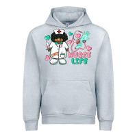 Heather Grey nurse life afro american nurse Urban Hoodie - BarkalooDesign