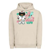 Pigment French Oak nurse life afro american nurse Urban Hoodie - BarkalooDesign