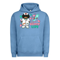 Pigment Pebble Blue nurse life afro american nurse Urban Hoodie - BarkalooDesign