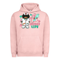 Pigment Salmon nurse life afro american nurse Urban Hoodie - BarkalooDesign