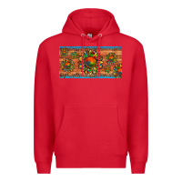 Red autism awareness sunflower puzzle license plate Premium Hoodie - Artiststas