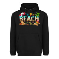 Black the beach is my happy place Heavyweight Hoodie - texasbilliewilder
