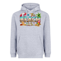 Heather Grey the beach is my happy place Heavyweight Hoodie - texasbilliewilder