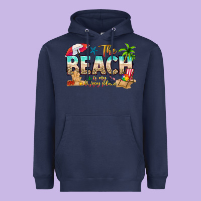 The Beach Is My Happy Place Heavyweight Hoodie Designed By Texasbilliewilder