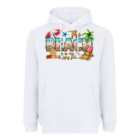 White the beach is my happy place Heavyweight Hoodie - texasbilliewilder