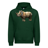 Forest Green Rhino Illustrations Urban Hoodie - LillyAllenDesigns