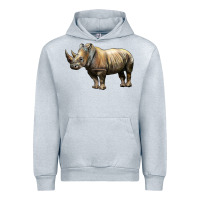 Heather Grey Rhino Illustrations Urban Hoodie - LillyAllenDesigns