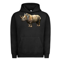 Pigment Black Rhino Illustrations Urban Hoodie - LillyAllenDesigns