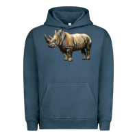 Pigment Midnight Navy Rhino Illustrations Urban Hoodie - LillyAllenDesigns