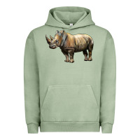 Pigment Oil Green Rhino Illustrations Urban Hoodie - LillyAllenDesigns