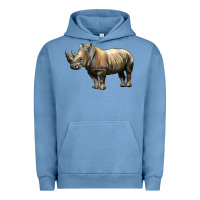 Pigment Pebble Blue Rhino Illustrations Urban Hoodie - LillyAllenDesigns