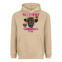 Mushroom my first valentine's day highland calf Heavyweight Hoodie - RanaPortraitStore